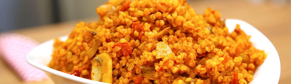 Kuru Domatesli Mantarlı Bulgur Pilavı