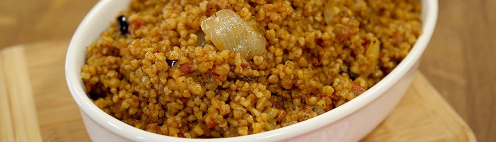 Patlıcanlı Bulgur Pilavı