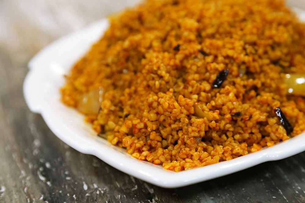 Patlıcanlı Bulgur Pilavı